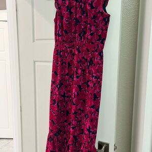 J. Crew Floral Pink Midi Dress